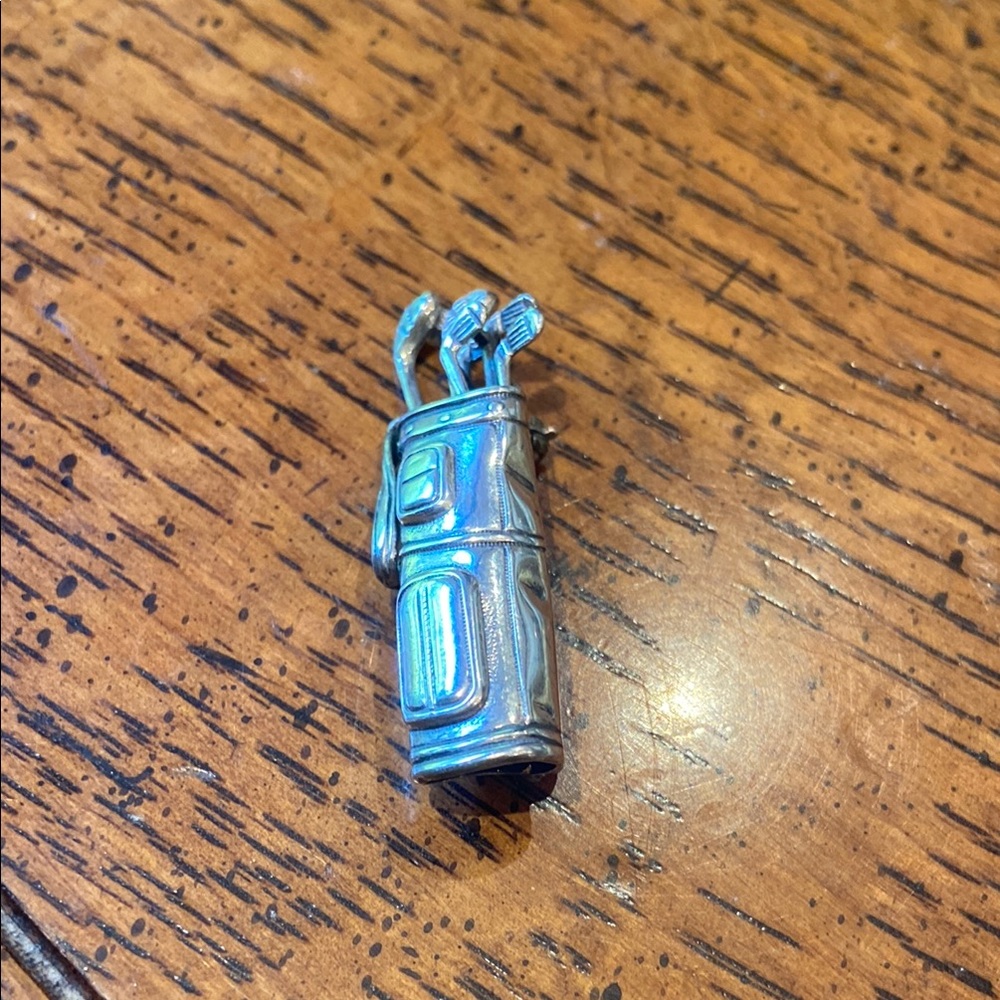 Vintage Sterling Silver Golf Bag Brooch Pin